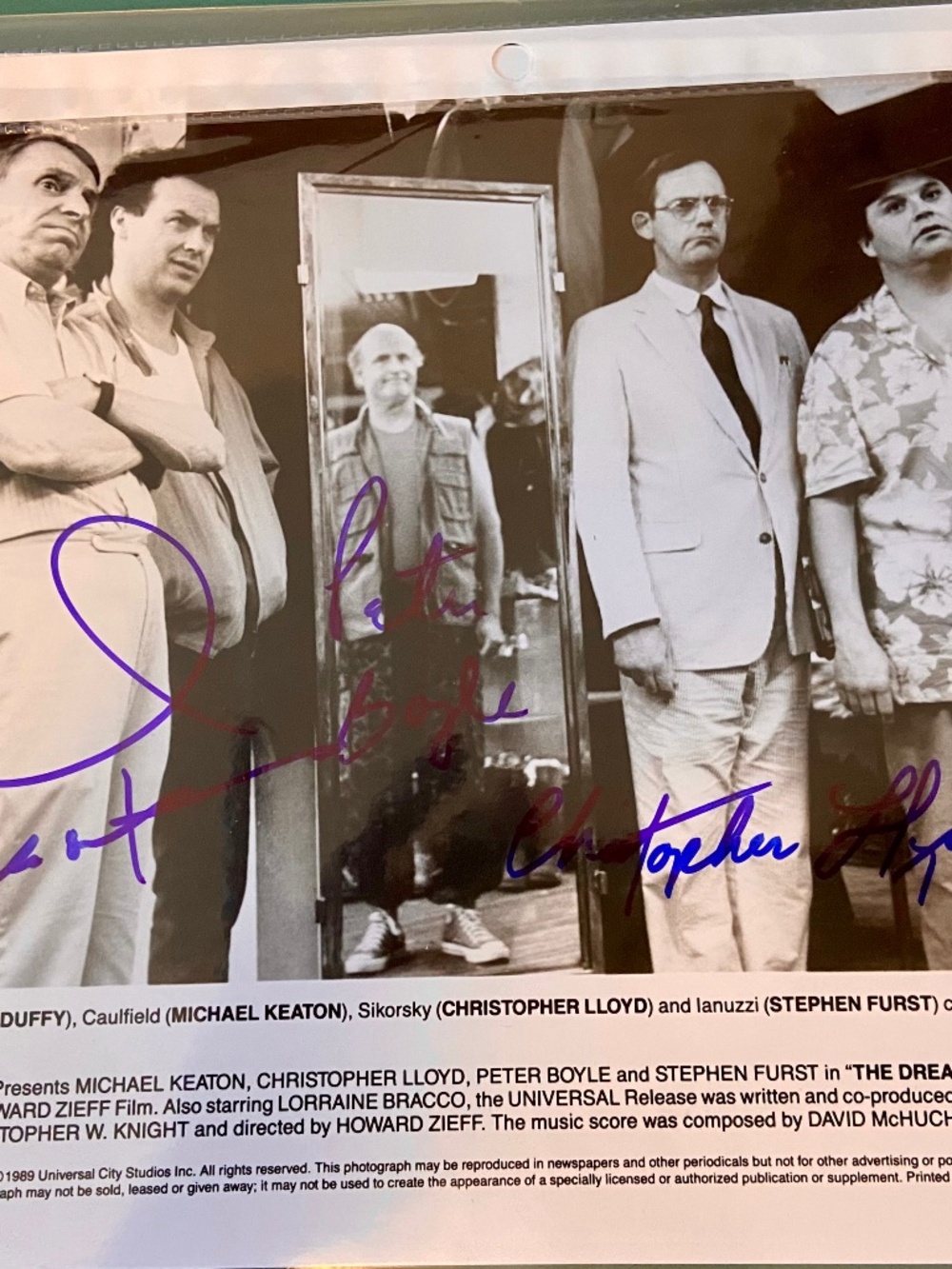 Christopher lloyd peter boyle michael keaton 3 autograph